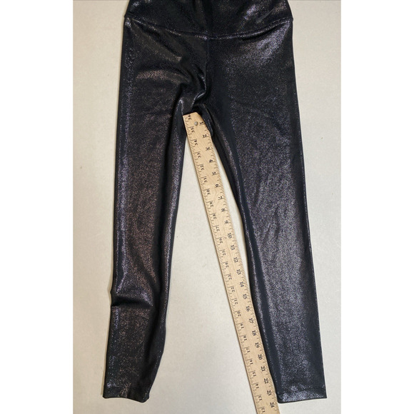 Nike Pants Womens Sz Small Black Silver Shimmer Athleisure Running Gym Leggings - Picture 8 of 10